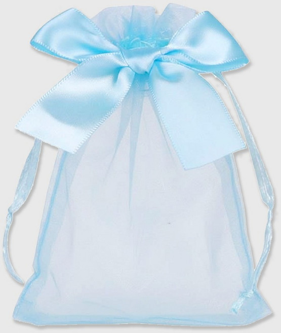 Inp 高級網紗緞帶福袋 16 x 22 cm, 20個, 天藍色