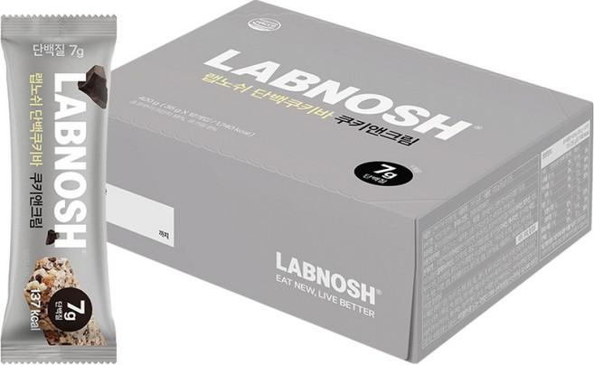 랩노쉬 단백쿠키바 쿠키앤크림, 35g, 12개