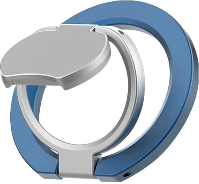 더조은셀러 맥세이프 360도 회전 3in1 슬림 양면자석 스마트링 노치타입 2단 접이식 스탠드 거치대, 블루, 1개