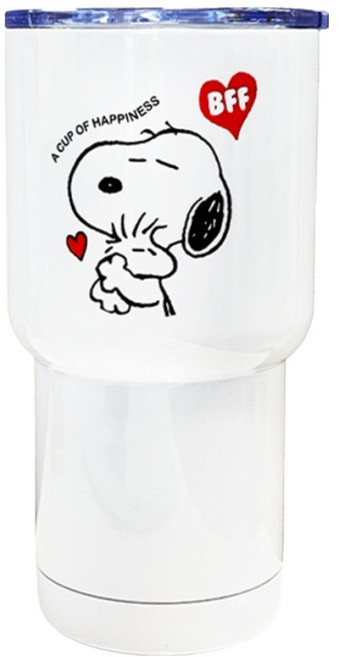보퀴진 스누피 하트 이중진공 스텐 대용량 텀블러, 1개, 600ml, 화이트