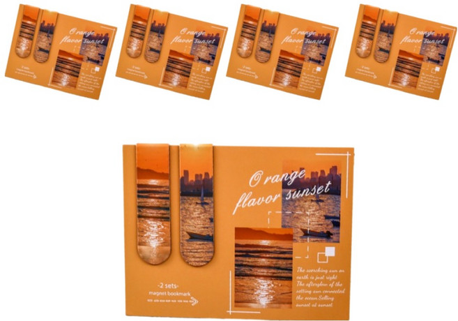 미소로운 예쁜 자석북마크 세트, 노을, 5세트