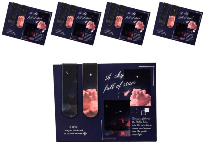 미소로운 예쁜 자석북마크 세트, 밤하늘, 5세트