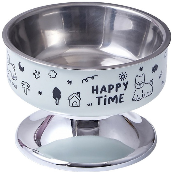 파스텔펫 반려동물 해피타임 스텐 식기, 그린, 1개