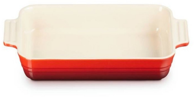 LE CREUSET 長方26烤盤, 櫻桃紅, 1個