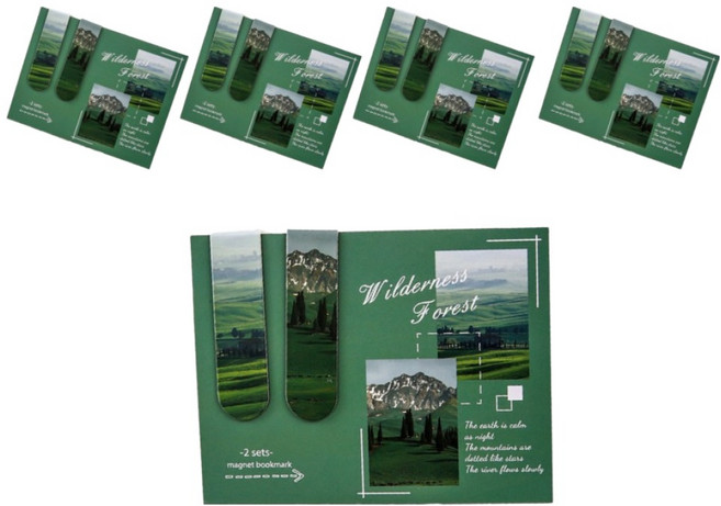 미소로운 예쁜 자석북마크 세트, 숲, 5세트