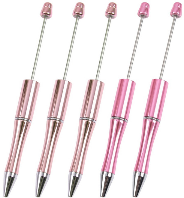 디자인랩 DIY 비즈 꾸미기 볼펜대 메탈글로시 피치샴페인 3p + 네온핑크 2p 세트, 피치샴페인, 네온핑크, 1세트