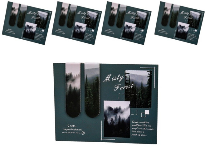 미소로운 예쁜 자석북마크 세트, 포레스트, 5세트