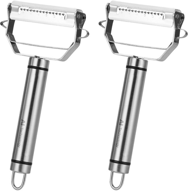 Balunfini 不鏽鋼 304 多功能刨絲削皮器, 2個, 單一顏色