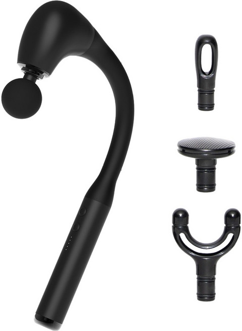 오아 효도손 갈고리형 전신 허리 등 어깨 휴대용 무선 전동 안마기, 블랙, OMSG-001BK