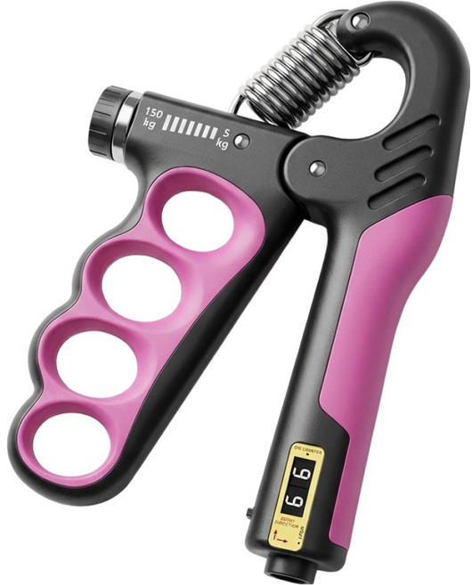 더메이크 강도조절 무소음 손 악력기, 1개, 핑크