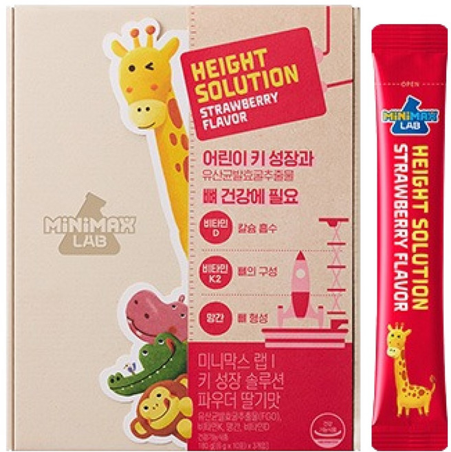미니막스 동아제약 랩 키성장 솔루션 파우더 딸기맛, 30회분, 1개