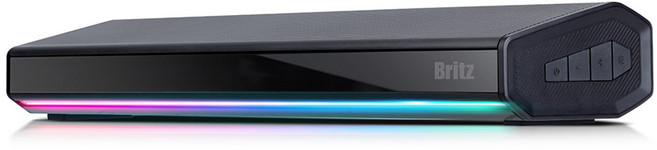 브리츠 인체공학적 45도 지향설계 RGB 무선 사운드바, 검정, BZ-MK22