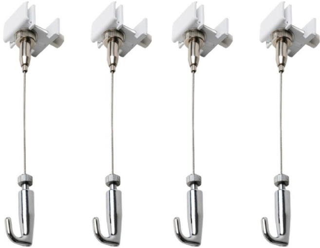 생활백서 못없이 설치하는 액자 와이어, 4개, 화이트