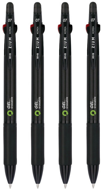 자바펜 지움3겔 지워지는 볼펜 0.7mm, 블랙, 4개