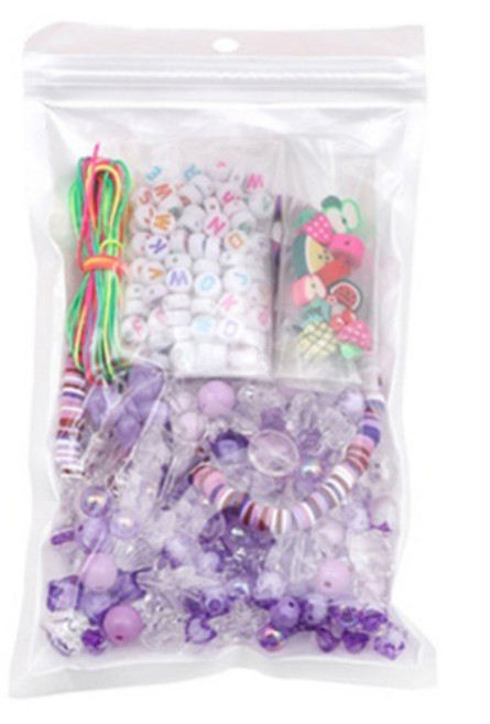 윰스 DIY 핸드폰 스트랩 비즈 키링 만들기 세트, 바이올렛, 1세트