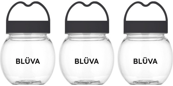 블루바 눈금표시 트라이탄 하트캡 미니 쉐이커, 블랙, 3개, 250ml