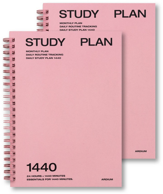 아르디움 1440 스터디플래너 라이트 L, 핑크, 2개