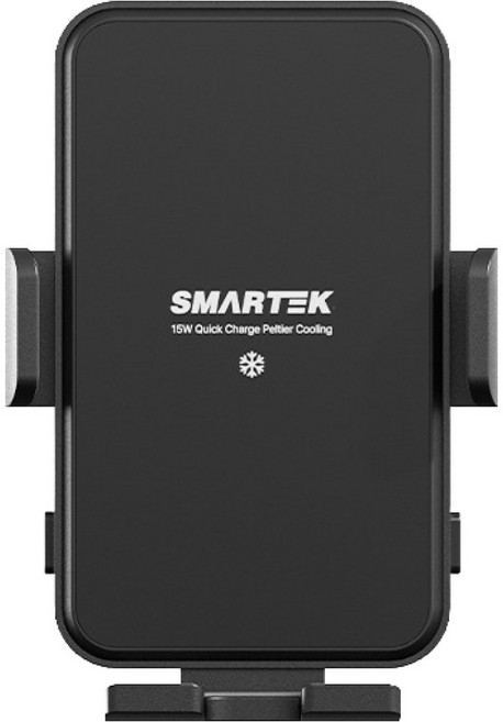 스마텍 15W 듀얼코어 펠티어 냉각 차량용 무선 충전 거치대, 블랙, ST-CD1400
