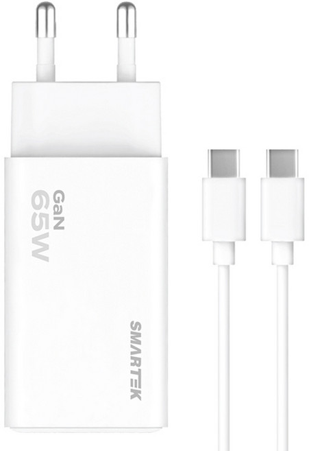 스마텍 C타입 PD PPS GaN 65W 3포트 초고속 충전기, 화이트, 1개