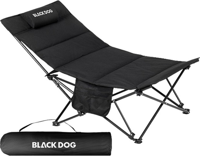 BLACK DOG 黑狗 鋪棉躺椅 露營午睡椅 BD382, 黑色, 1個