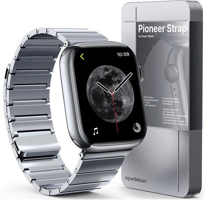 슈퍼디비전 파이오니어 마그네틱 메탈 스트랩 V2, 문페이즈 실버, 1개