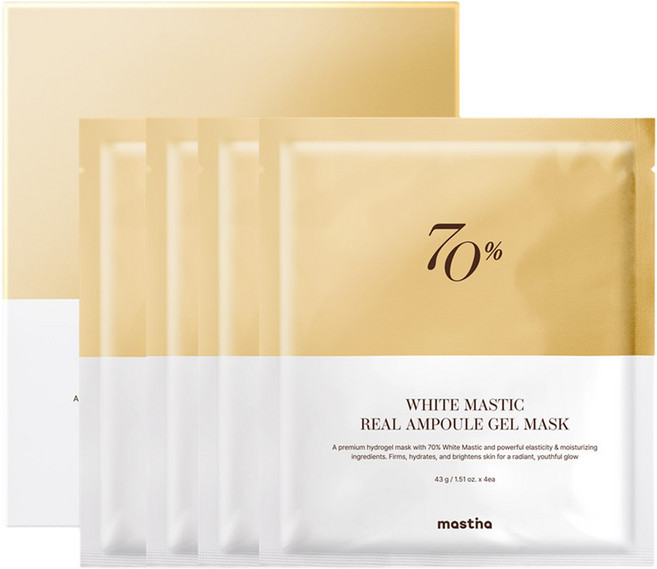 매스티나 화이트매스틱 리얼 앰플 겔 마스크, 1개, 4개입