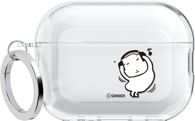 MOLAN CANO Ganadi 音樂設計透明邊緣指環 TWS 保護殼, 跳舞, 1個, AirPods 4