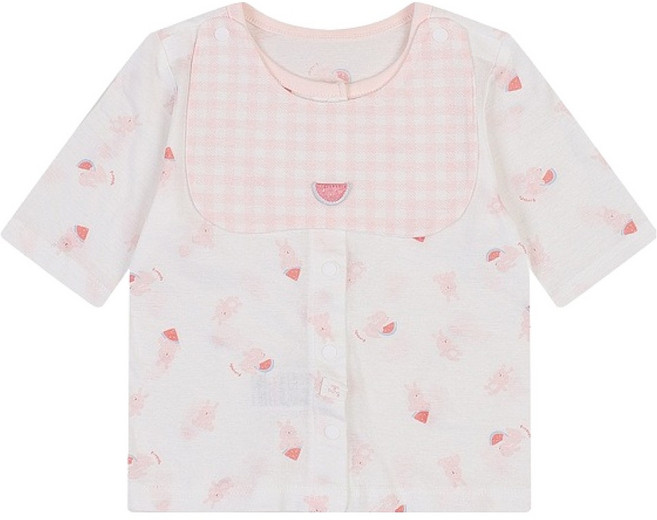 아가방 신생아용 뽀오징코 7부 오픈 면 내의 상하의 + 턱받이 + 포장 + 쇼핑백 선물세트