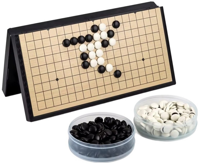 모더너리 휴대용 접이식 자석 바둑 세트 28 x 28 cm, 혼합색상, 1세트