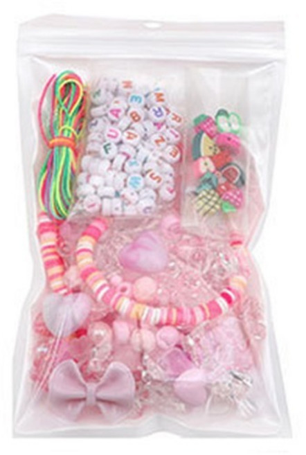 윰스 DIY 핸드폰 스트랩 비즈 키링 만들기 세트, 핑크, 1세트