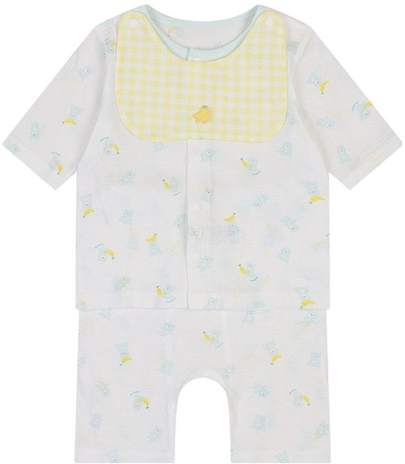 아가방 신생아용 뉴징코 7부 오픈 면 내의 상하의 + 턱받이 + 포장 + 쇼핑백 선물세트