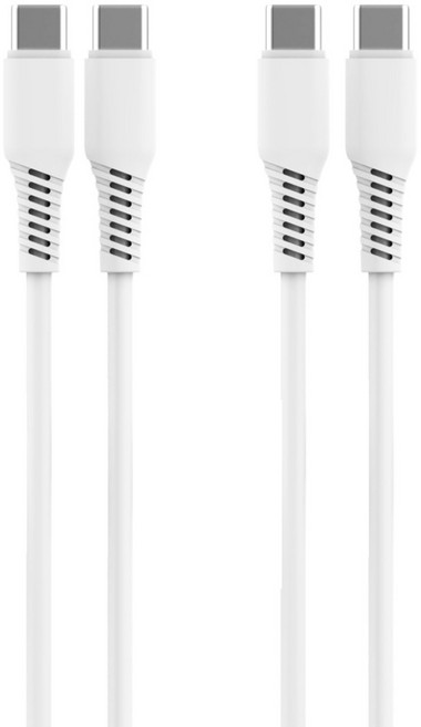 울트라부스트 C타입-C타입 케이블 60W 충전기 출력단자, 화이트, 2개, 1.5m