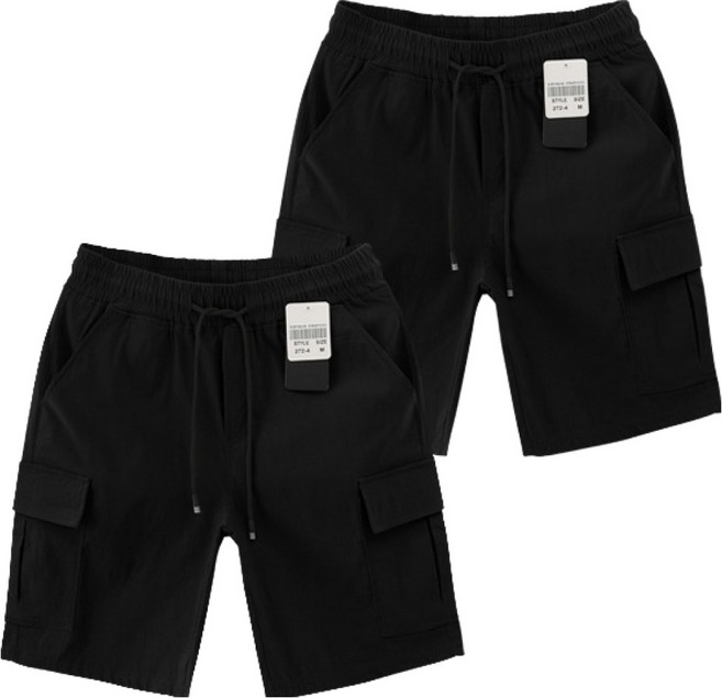 엠엔씨 남녀공용 스판 카고 밴딩 반바지 MDSP058BJ 2p
