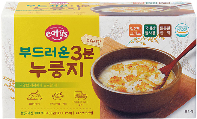 이더스 부드러운 3분 누룽지 15p, 450g, 1개