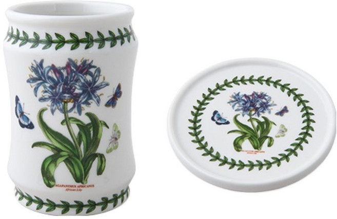 포트메리온 보타닉가든 수저통 + 받침 소 D세트, 혼합색상, 1세트