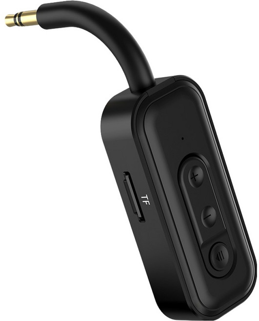 컴스 비행기 자동차 오디오 블루투스 V5.3 AUX TF카드 스테레오 무선 휴대용 송수신기, IK012, 블랙, 1개