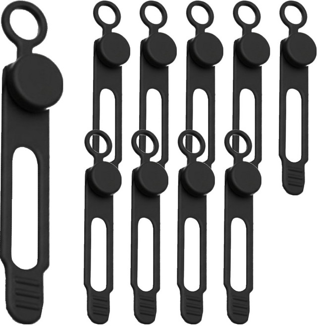 앞날창창 다용도 실리콘 케이블 정리 밴드, 블랙, 10개