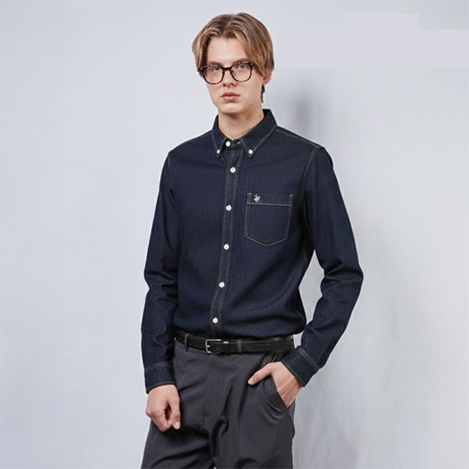 BEVERLY HILLS POLO CLUB 比佛利保羅 男士經典牛仔襯衫