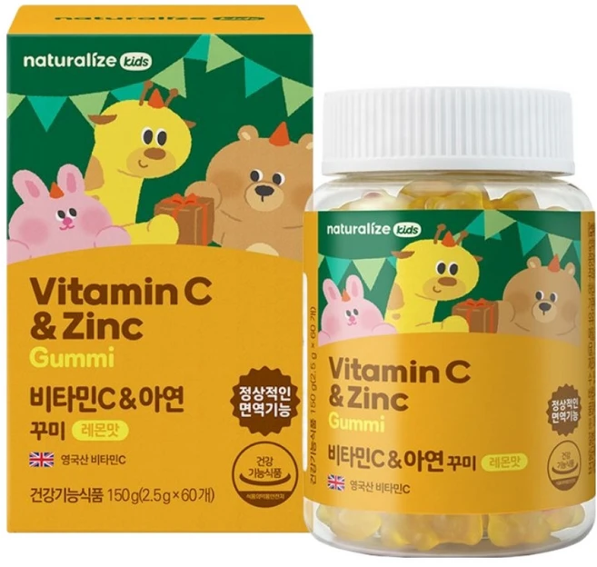네추럴라이즈 비타민C 앤 아연 꾸미, 60정, 1개 - 쿠팡