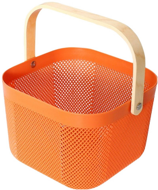 파라다이소북유럽감성손잡이형메쉬다용도세탁바구니, 오렌지