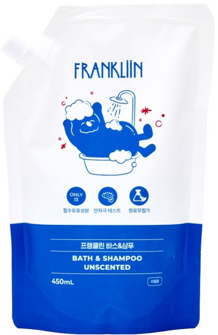 FRANKLIIN 바스 앤 샴푸 리필, 1개, 450ml