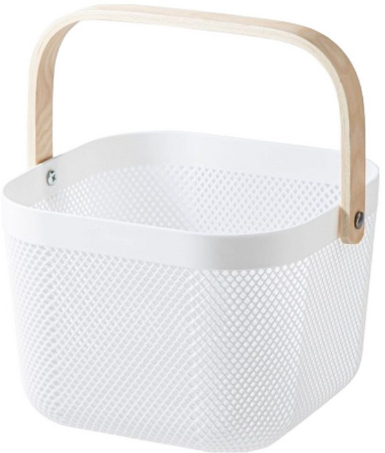 파라다이소북유럽감성손잡이형메쉬다용도세탁바구니, 화이트