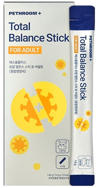 페스룸 고양이 플러스 토탈 밸런스 스틱 포 영양제 10p, 1개, 어덜트, 140g
