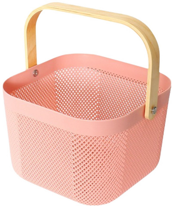 파라다이소북유럽감성손잡이형메쉬다용도세탁바구니, 핑크