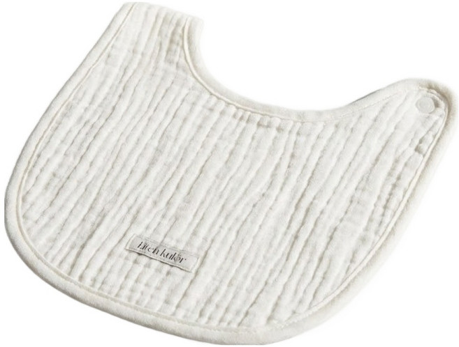 리뗀클로르 똑딱이 거즈 아기 턱받이, 아이보리, 1개입, 1개