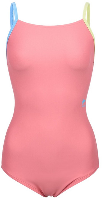 레노마스윔 여성용 컬러풀 솔리드 끈 배색 U백 미들컷 원피스 수영복