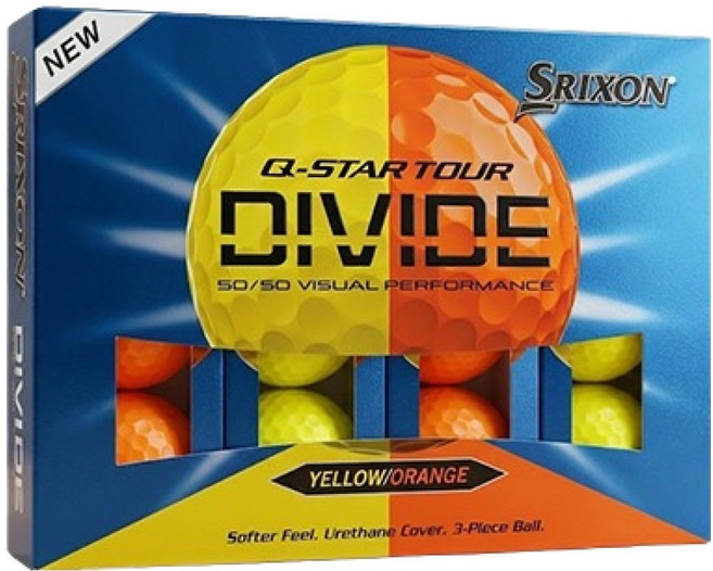 스릭슨 Q STAR 투어6 디바이드 우레탄 골프공 3피스, YELLOW + ORANGE, 1개, 12개입