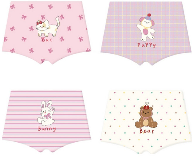 아이뿜 아동용 스위트 애니멀 드로즈 사각 팬티 4종 세트 C117