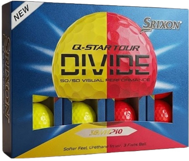 스릭슨 Q STAR 투어6 디바이드 우레탄 골프공 3피스, YELLOW + RED, 1개, 12개입