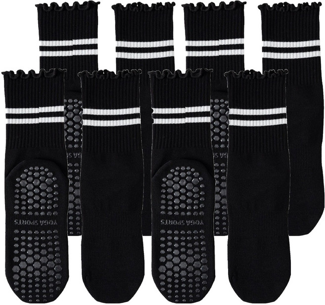 하키리 여성용 논슬립 무압박 양말 4켤레